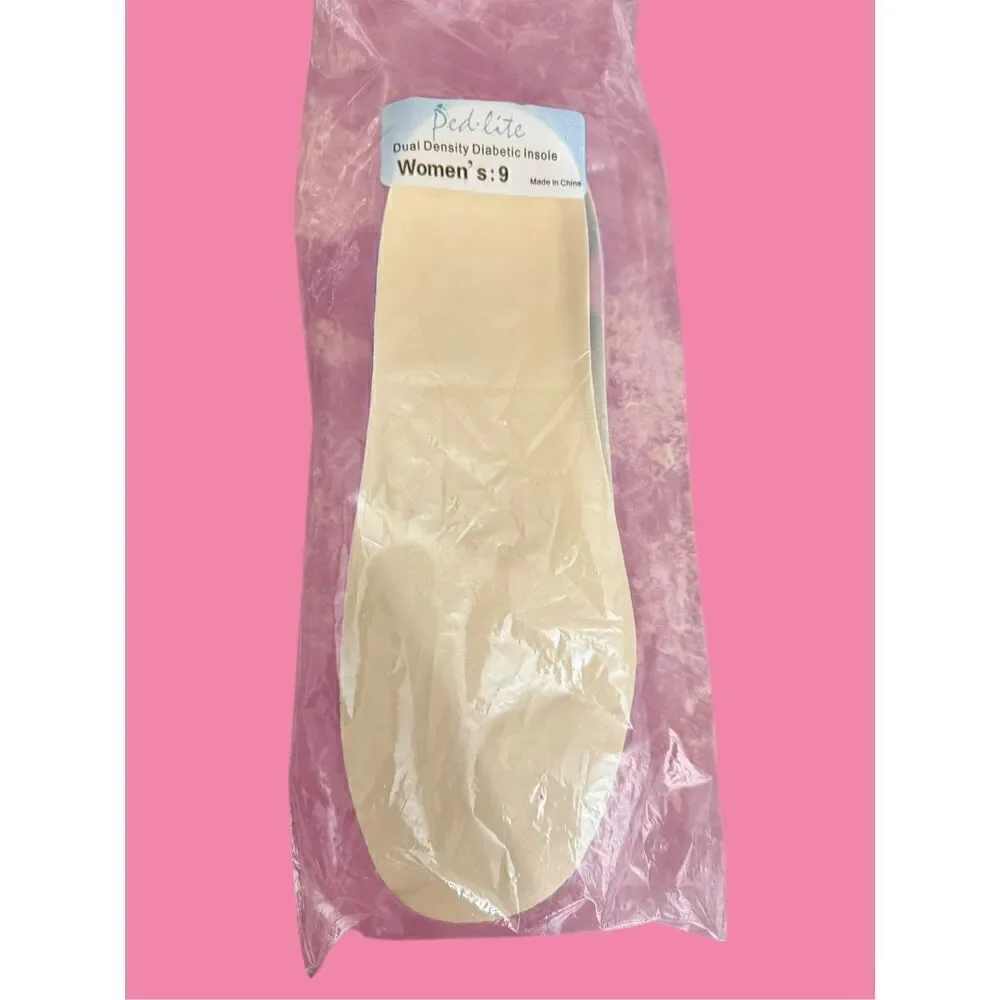 Ped-lite Dual Density Diabetic Insoles / Wm: 9 / New